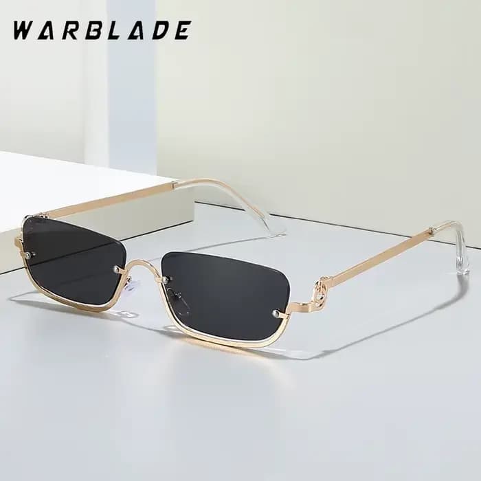 Lunettes de soleil carrées demi-cadre pour femmes