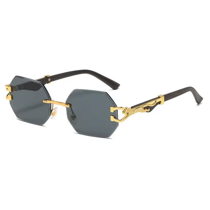 Hexagone sans monture lunettes de soleil carré femmes rétro hommes