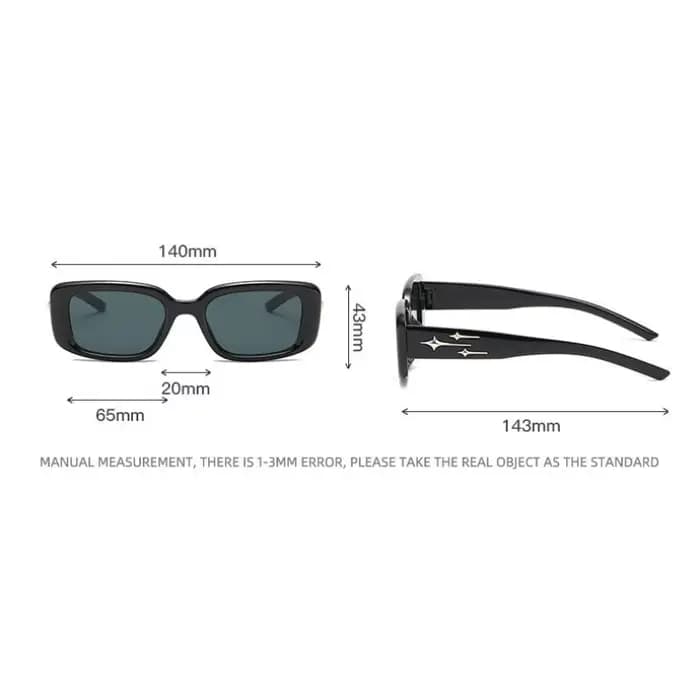 Lunettes de soleil rectangulaires rétro de style coréen pour femmes et hommes