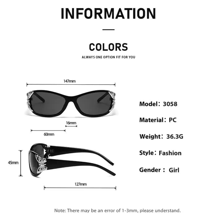Lunettes de soleil papillon à la mode et élégantes pour femmes