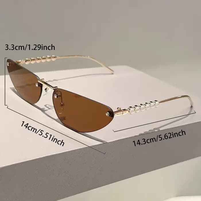 GM LUMIAS lunettes de soleil Triangle sans monture avec perles femmes nouvelle mode Vintage