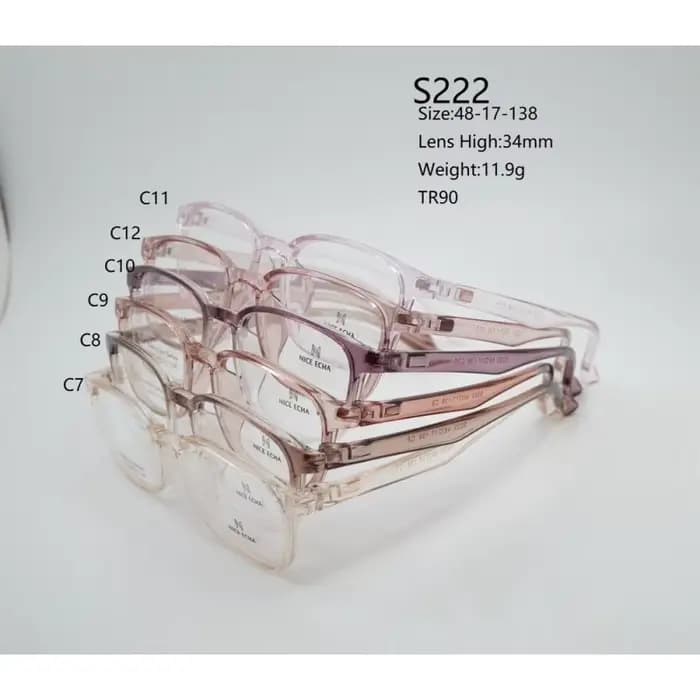 Nouvelles Lunettes Tendance Style Influenceur Monture Carrée Petite Taille TR90 pour Visage Fin et Amincissant Verres