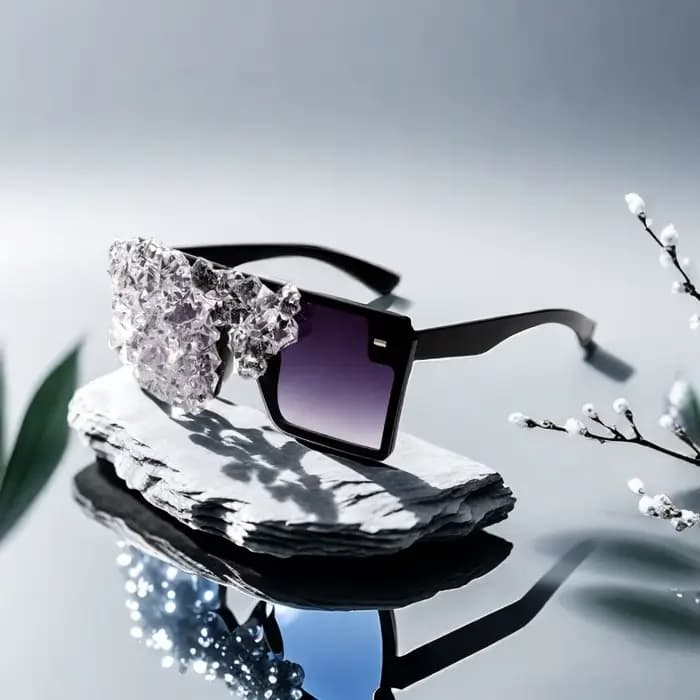 Nouvelles lunettes de mode en cristal de glace sans cadre