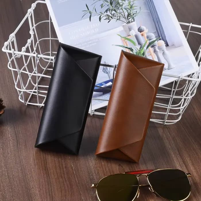Boîte à lunettes rétro en cuir PU pour hommes