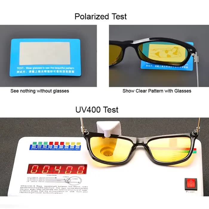 AOWEAR HD lunettes de Vision nocturne polarisées pour femmes carré jaune