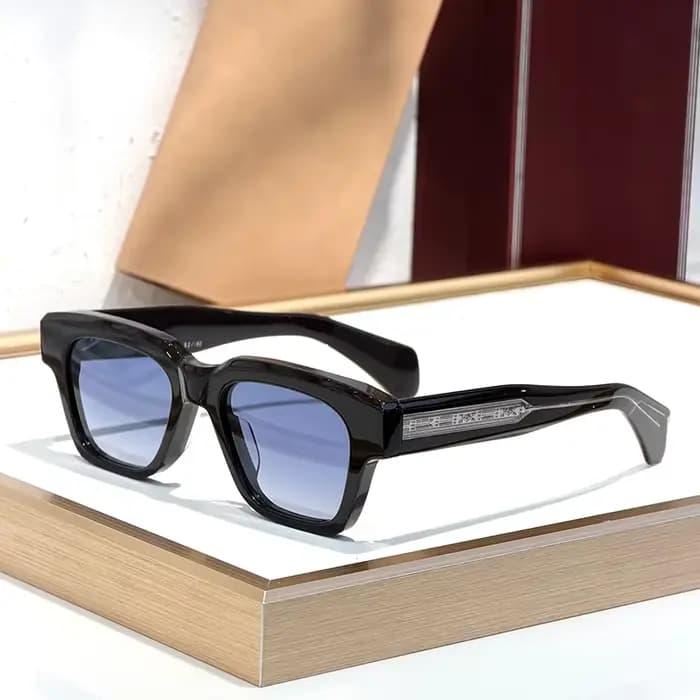 Lunettes de soleil FELLINI classiques noires patchwork pour hommes