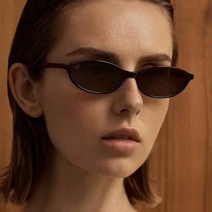 Nouvelles Lunettes de Soleil Femme Ovale Rétro Marron Léopard Monture Fine Tendance
