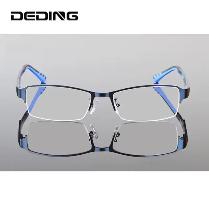 Lunettes à demi-jante en métal pour hommes