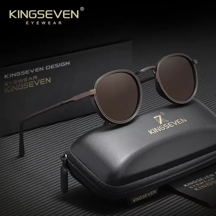 KINGSEVEN Vintage lunettes de soleil conduite en plein air cadre rond hommes femmes