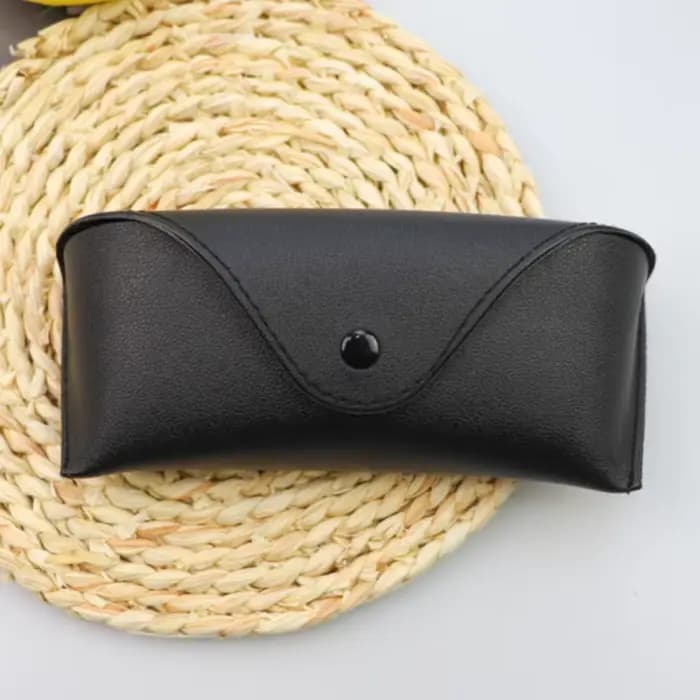 Boîte à lunettes en cuir haut de gamme de couleur unie