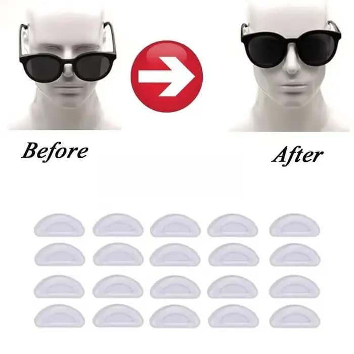 Coussinets antarcteurs en silicone transparents pour lunettes