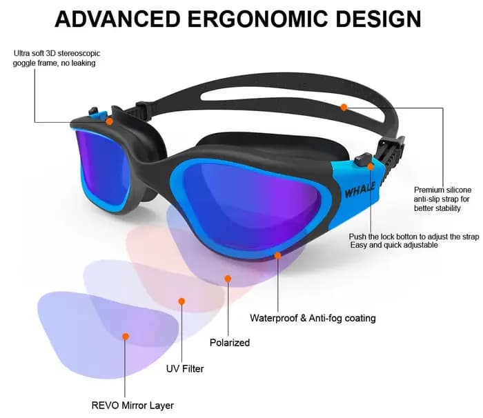 Lunettes de natation polarisées pour adultes