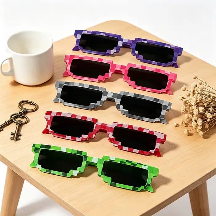 Lunettes de soleil carrées Pixel Mosaic Funky