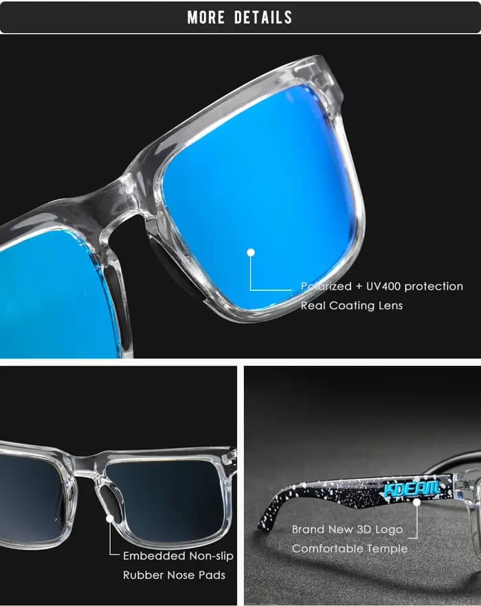Lunettes de soleil polarisées Kdeam 2025 pour hommes et femmes