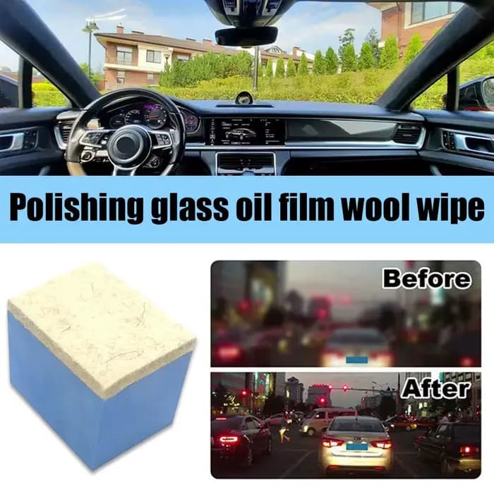Brosse de nettoyage de vitres de voiture en feutre de laine, outils de Film d'huile de pare-brise, éponge automobile, accessoires de nettoyage en cristal plaqué poli H3M8