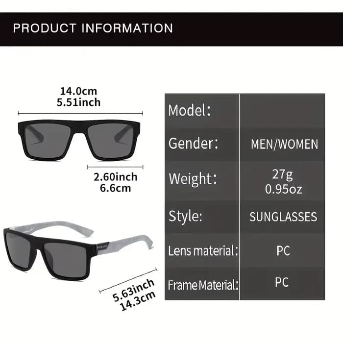 Lunettes de soleil polarisées à la mode pour hommes et femmes
