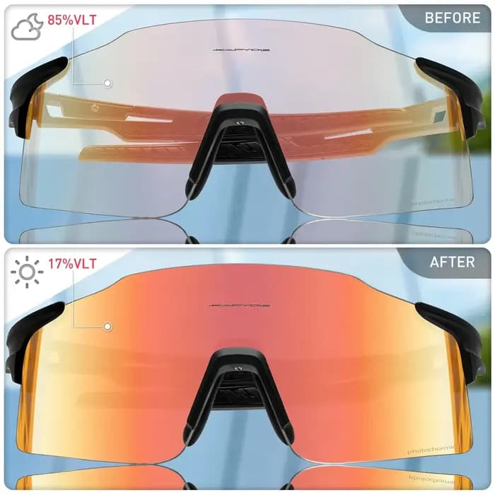 Lunettes de soleil photochromiques rouges bleues pour hommes