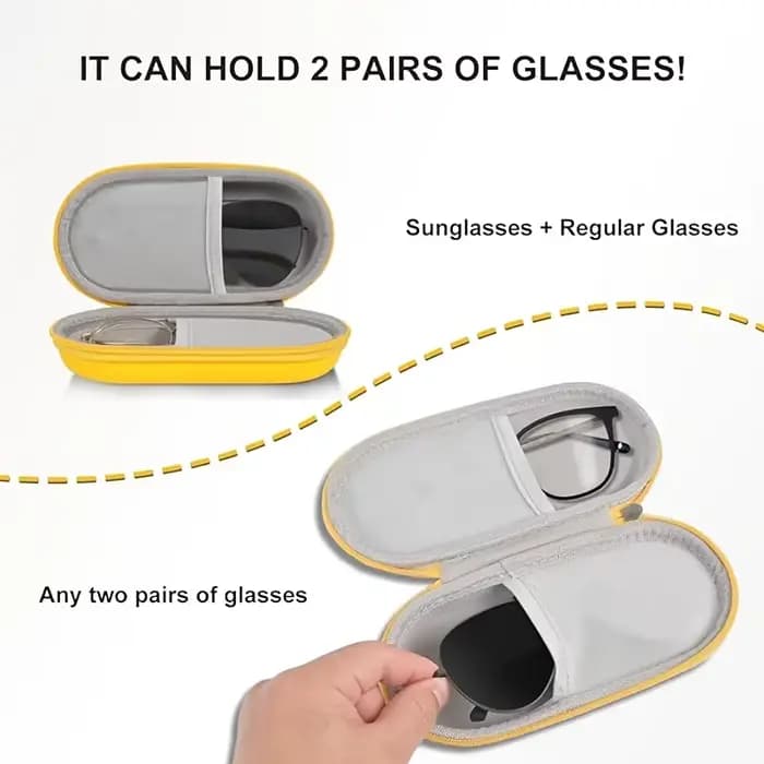 Boîte de rangement portable pour deux paires de lunettes