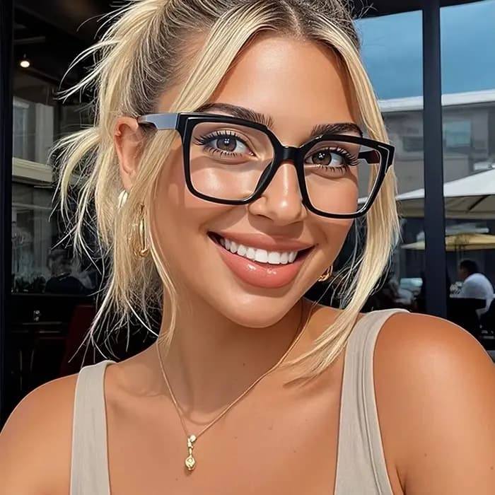 Lunettes à monture carrée classique pour femmes