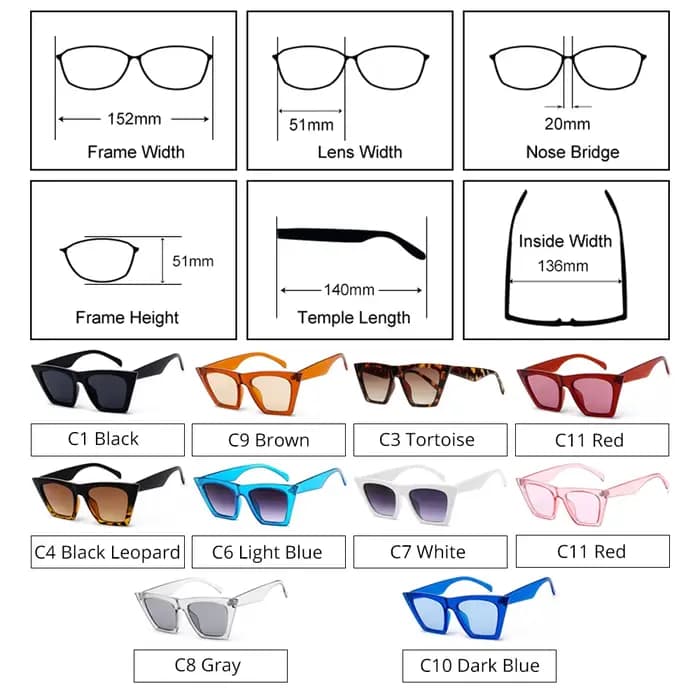 Hipster bleu lunettes de soleil pour femmes concepteur rétro surdimensionné oeil de chat carré UV400 Anti réfléchissant
