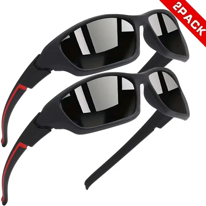 Lunettes de soleil de sport colorées 2 pièces-conception enveloppante