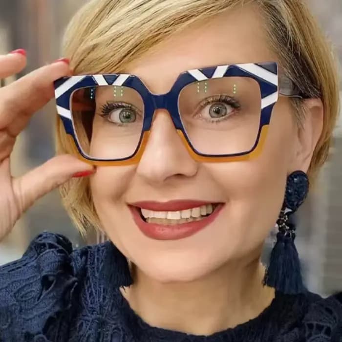 Couleur correspondant grand cadre oeil de chat anti-lumière bleue myopie lunettes