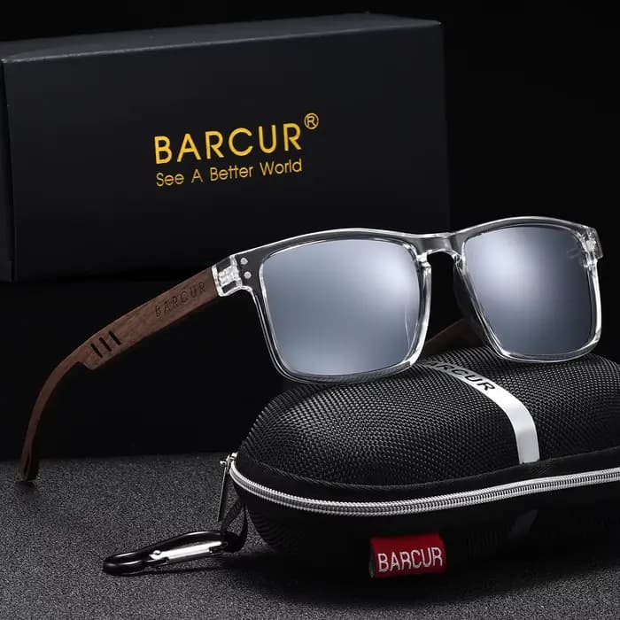 Lunettes de soleil carrées en bois polarisées pour hommes et femmes