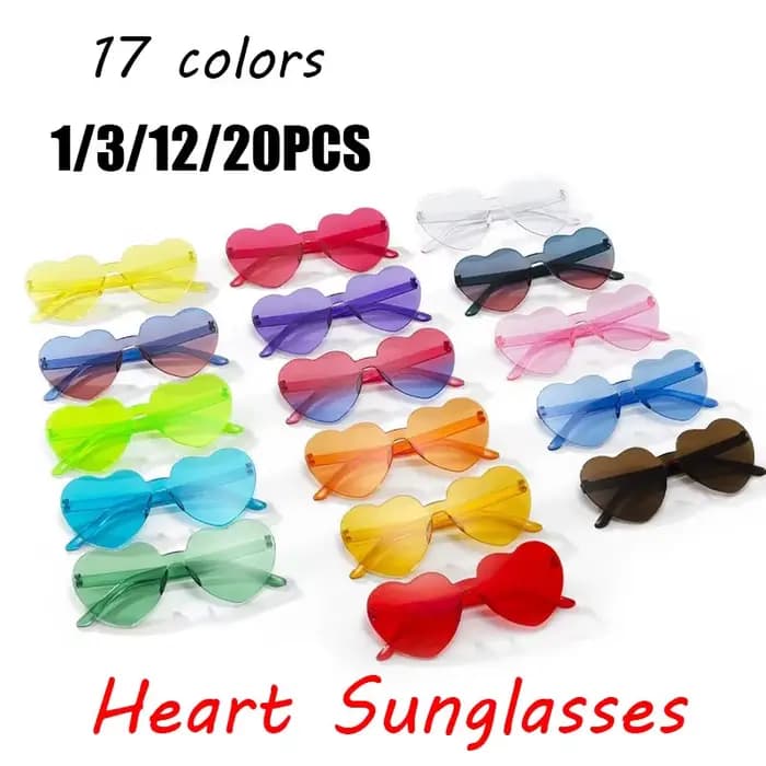 Lunettes de soleil sans cadre en forme de cœur
