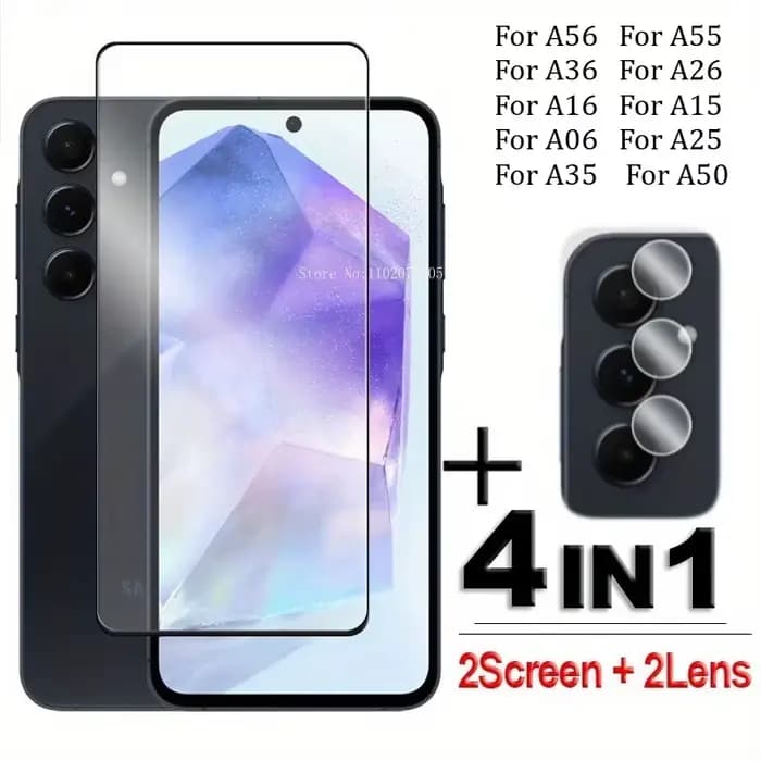 Pour SamSung Galaxy A55 verre pour SamSung A15 A16 A36 A25 A35 A55 A56 verre trempé 2.5D couverture complète colle Film de protection d'écran
