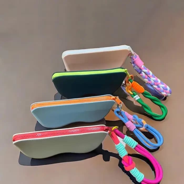 Étui à lunettes à fermeture éclair en silicone