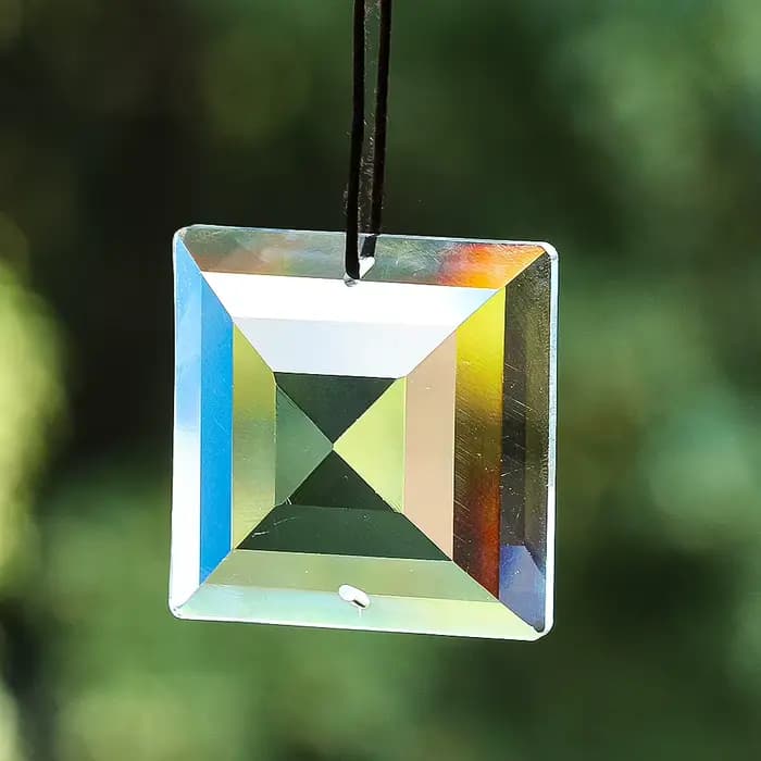 Pendentif en cristal pyramidal plat à facettes trapézoïdales de 48 mm, accessoire de lustre pour décoration de maison, Noël, mariage, DIY