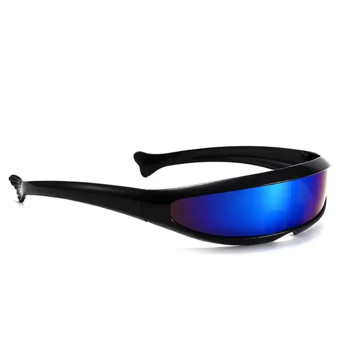 Lunettes de soleil futuristes à visière cyclope étroite pour hommes
