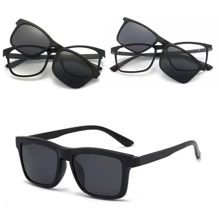 Lunettes de soleil polarisées hommes femmes 2 en 1 pince magnétique