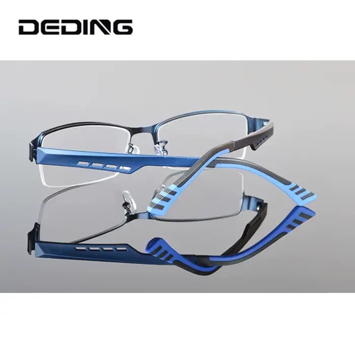 Lunettes à demi-jante en métal pour hommes