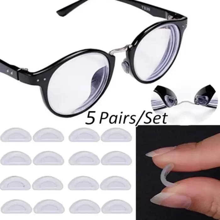 Coussinets antarcteurs en silicone transparents pour lunettes