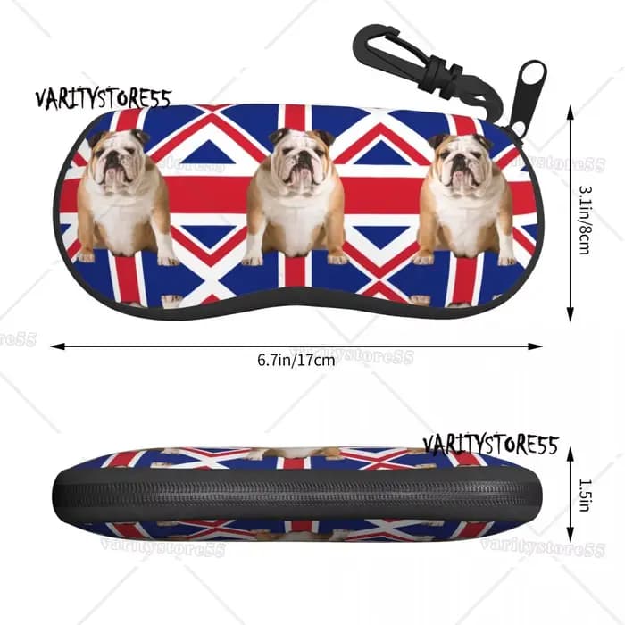 Étui à lunettes Union Jack Bulldog anglais