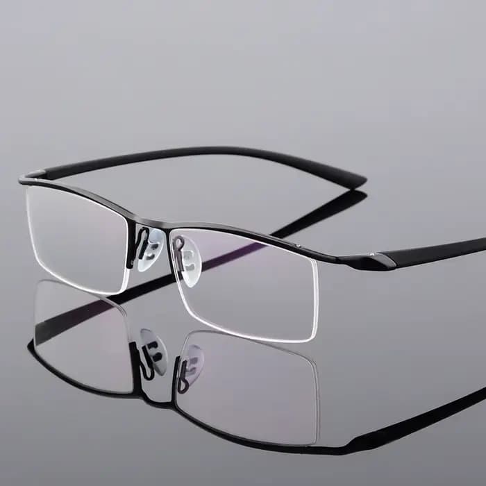 Browline – lunettes en métal à demi-bord pour hommes