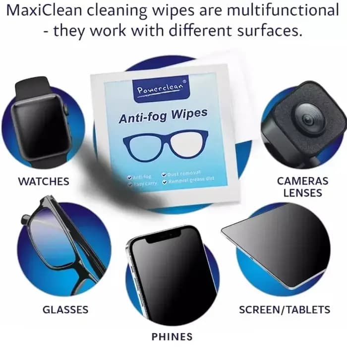 100 lingettes nettoyantes jetables pour lunettes