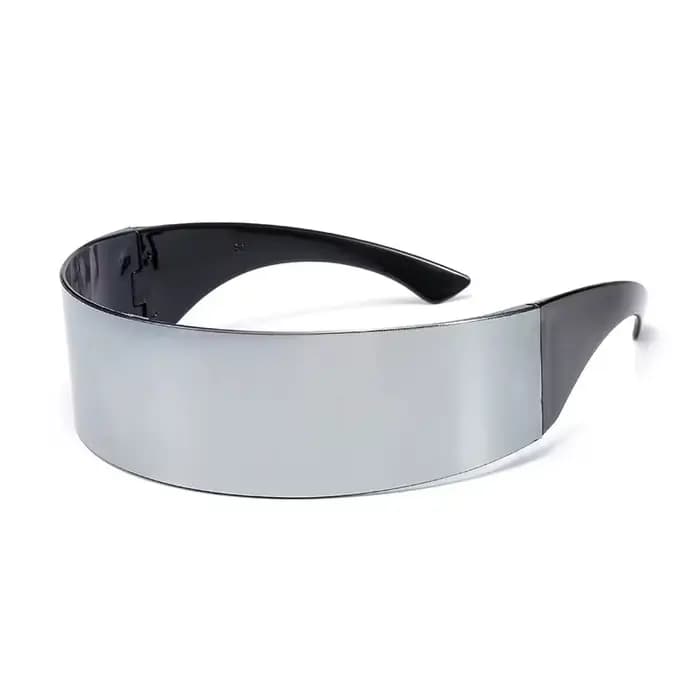 Lunettes de soleil futuristes à visière étroite style cyclope