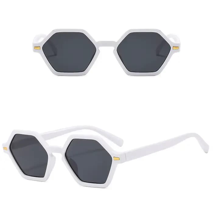 Lunettes de soleil hexagonales à petite monture