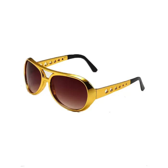 Lunettes de soleil rondes dorées pour hommes et femmes