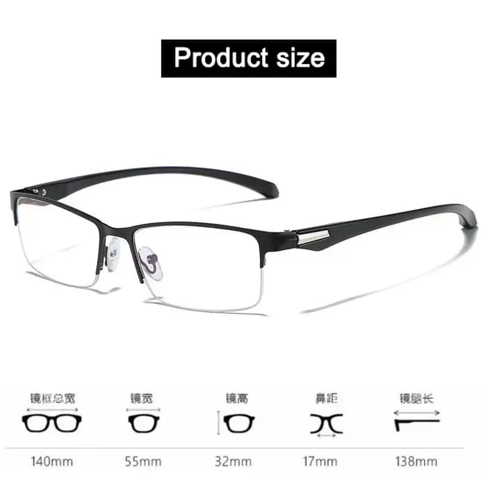 Lunettes de lecture progressives photochromiques à Transition en titane pour hommes