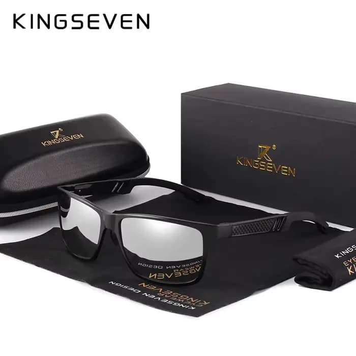 KINGSEVEN-Lunettes de soleil polarisées plein cadre pour hommes, matériau en aluminium, lunettes de