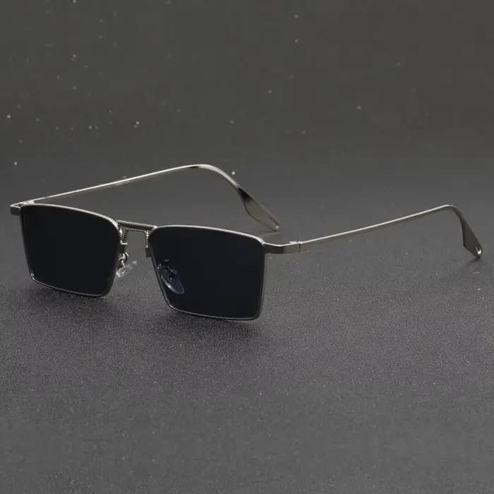 Lunettes de soleil unisexes rectangulaires en métal, personnalisables, simples et tendance, style ré