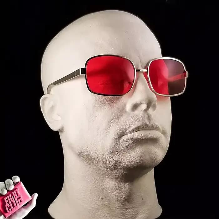 Project Mayhem-Lunettes de soleil avec boîte pour homme, verres rouges, NingClub, Tib, Durden, Olive