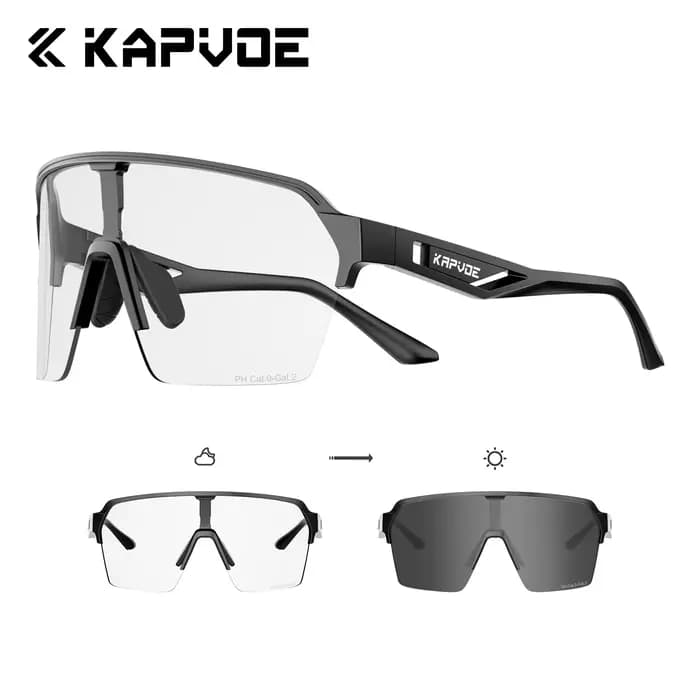 Lunettes de cyclisme photochromiques KAPVOE, verres anti-huile, lunettes de randonnée, lunettes de s