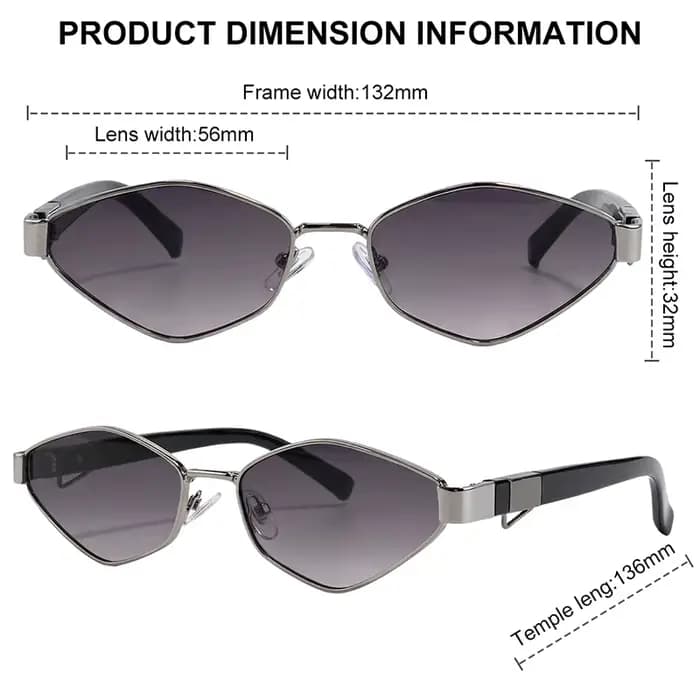 Petit Cadre Hexagonale lunettes de Soleil Femmes Avec Chaîne 2026 De Luxe Marque Vintage Punk Polygo