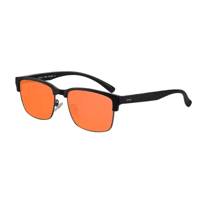 SHINU lunettes à lentilles rouges hommes meilleur sommeil lentille rouge lumière bleue bloquant les
