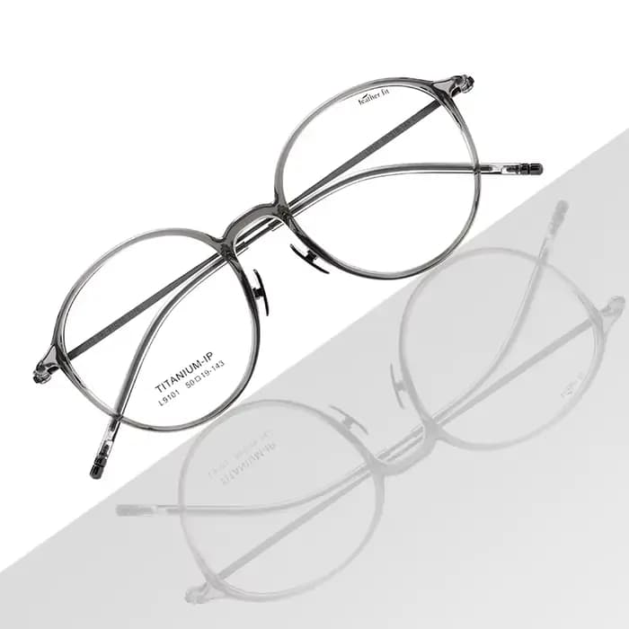 Femmes ultralégères pur titane rond lunettes cadre mode optique-lunetterie montures de lunettes L910