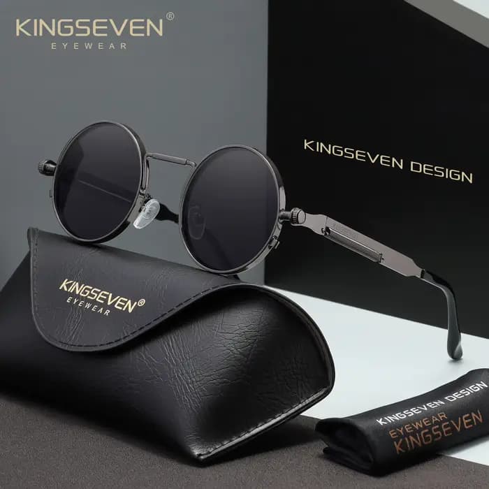 KINGSEVEN – lunettes de soleil vintage gothiques steampunk pour hommes, anti-UV400, polarisées, pour